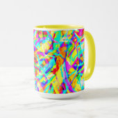 Helle Neonmuster Print Tasse (VorderseiteRechts)