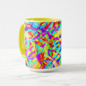 Helle Neonmuster Print Tasse (Vorderseite Links)