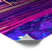 Helle Neonrollwelle mit Palmen Poster (Ecke)