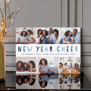 Helle neues Jahr-Foto-Collagen-Karte des Tidings-  Feiertagskarte