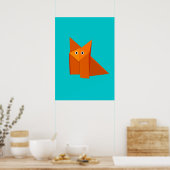 Helle Niedlich Origami Fox Poster (Küche)