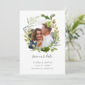 Helle Oak Rahmen Foto Hochzeit speichern Sie das D Save The Date (Stehend Vorderseite)