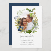 Helle Oak Rahmen Foto Hochzeit speichern Sie das D Save The Date (Vorne/Hinten)
