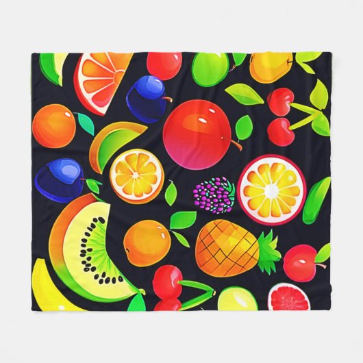 Helle Obstsammlung Fleecedecke (Vorderseite (Horizontal))