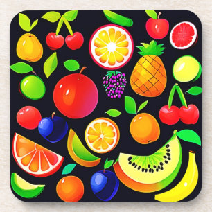 Helle Obstsammlung Getränkeuntersetzer