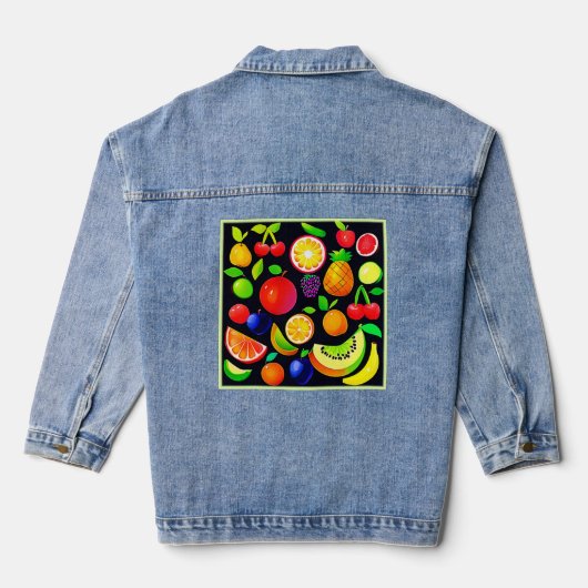 Helle Obstsammlung Jeansjacke (Rückseite)