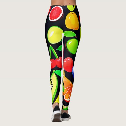 Helle Obstsammlung Leggings (Rückseite)