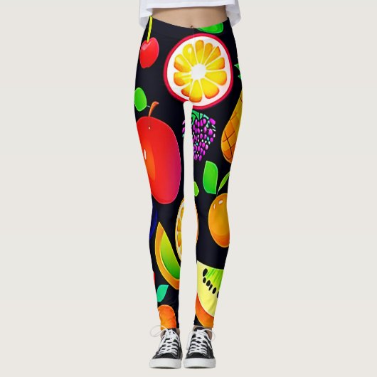 Helle Obstsammlung Leggings (Vorderseite)
