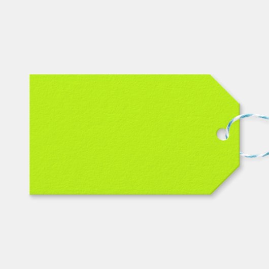 Helle oder neongelbe grüne Geschenkmarke Geschenkanhänger (Vorderseite (Horizontal))