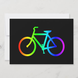 Helle Ombre-Regenbogen-Fahrrad Einladung
