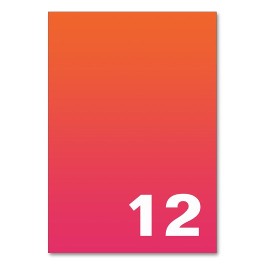 Helle Ombre-Tischnummer Tischnummer (Vorderseite)