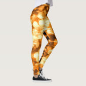 Helle Orange Abstrakte Blume Sonniges Wasser Leggings (Rechts)