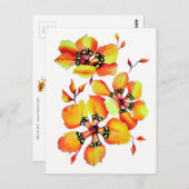 Helle Orange-Blume Postkarte (Vorne/Hinten)