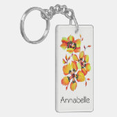 Helle Orange-Blume Schlüsselanhänger (Vorderseite links)