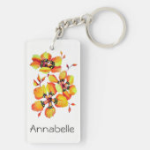 Helle Orange-Blume Schlüsselanhänger (Rückseite)