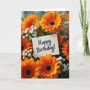 Helle Orange-Blüten-Karte Karte