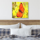 Helle Orange Butterfly Gelbe Blumen Leinwanddruck (Insitu (Schlafzimmer))