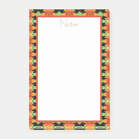 Helle Orange Flower Desk Notes Post-it Klebezettel (Vorderseite)
