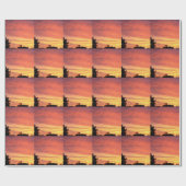 Helle Orange glühende Wolkendecke Geschenkpapier (Flach)