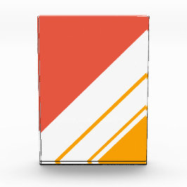 Helle Orange Golden Yellow White Racing Streifen Fotoblock