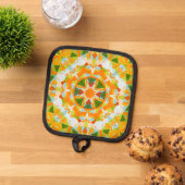 Helle Orange Green Star Dopamin Dekoration Küche Topflappen (Oben Unten)