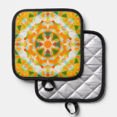 Helle Orange Green Star Dopamin Dekoration Küche Topflappen (Vorderseite/Rückseite)