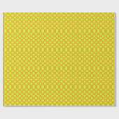 Helle orange-grüne karierte Fliese mit Herzen Geschenkpapier (Flach)