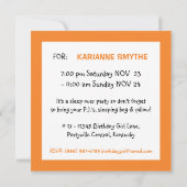 Helle orange jugendlich einladung (Rückseite)