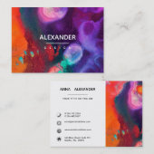 Helle Orange Lila Abstrakte Farbe Visitenkarte (Vorne/Hinten)