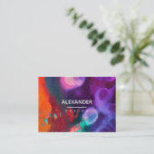 Helle Orange Lila Abstrakte Farbe Visitenkarte (Stehend Vorderseite)
