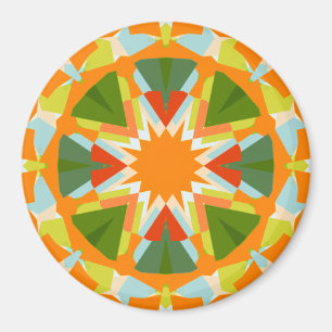 Helle Orange Lustiges Grün Stern Boho Kitsch Küche Magnet