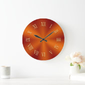 Helle Orange Metallic Uhr mit römischen Zahlen (Zuhause)