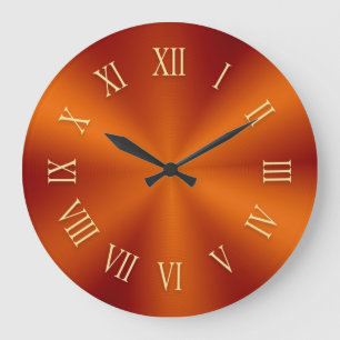 Helle orange metallische Uhr mit römischen Zahlen