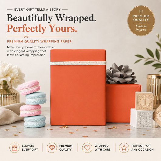 Helle orange personalisierte Geschenkverpackung Geschenkpapier