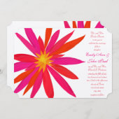 Helle Orange Red Yellow Moderne Blumenhochzeit Einladung (Vorne/Hinten)