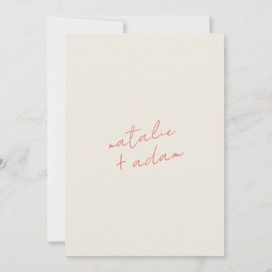 Helle Orange Retro Fun Whimsical Wedding Einladung (Rückseite)