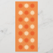 Helle Orange Retro Summer Wedding Menükarte (Rückseite)