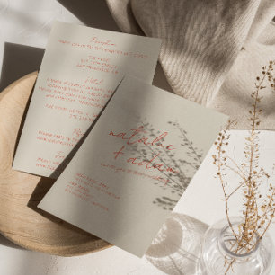 Helle Orange Retro-Whimsical-All-in-One-Hochzeit Einladung
