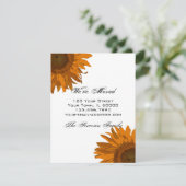 Helle Orange Sonnenblumen Änderung der Anschrift Ankündigung (Stehend Vorderseite)