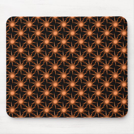 Helle Orange Swirling Suns Mousepad (Vorne)