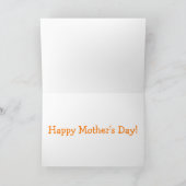 Helle Orange Typografy Mothers Day Card Karte (Innenseite)
