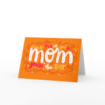 Helle Orange Typografy Mothers Day Card