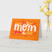 Helle Orange Typografy Mothers Day Card Karte (Gelbe Blume)
