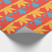 Helle orange und gelbe Blume Geschenkpapier (Ecke)