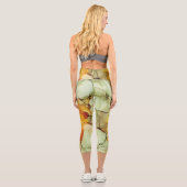 Helle Orange und grüne Leggings (Rückseite)