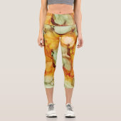 Helle Orange und grüne Leggings (Vorderseite)
