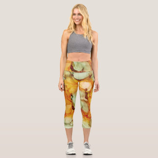 Helle Orange und grüne Leggings
