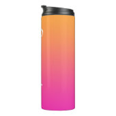 Helle Orange und Pink Ombre Personalisiert Thermosbecher (Nach rechts gedreht)