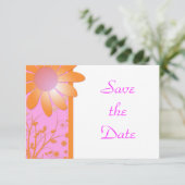 Helle Orange und rosa Hochzeit speichern das Datum Save The Date (Stehend Vorderseite)