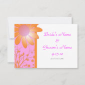 Helle Orange und rosa Hochzeit speichern das Datum Save The Date (Rückseite)